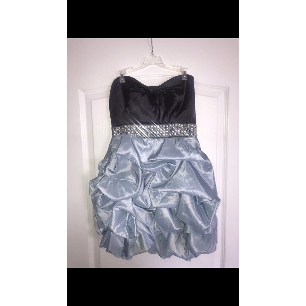 Blue & Gray Embellished Cocktail/Homecoming Dress